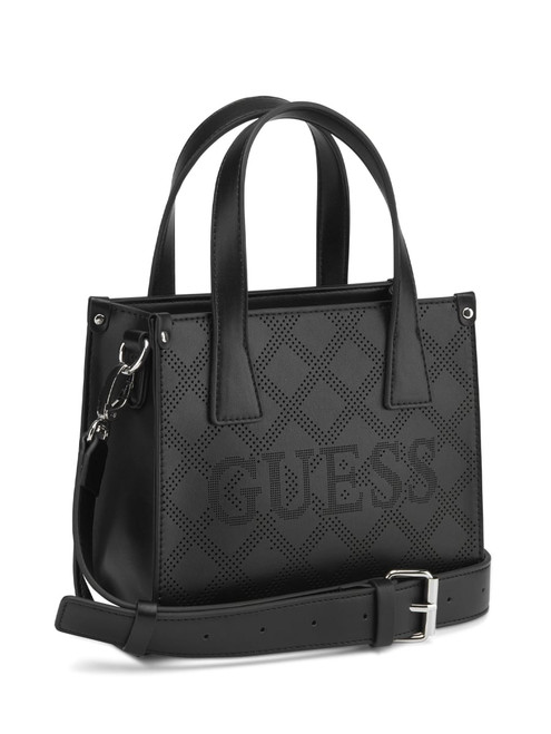 GUESS Forber Perforated Logo Mini Tote BLACK Image 1