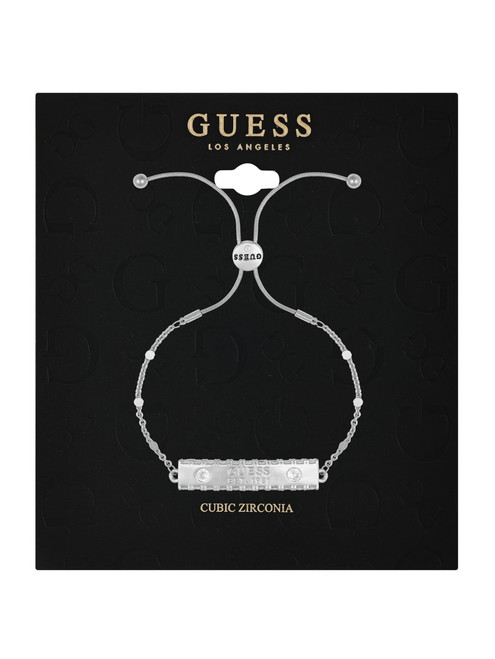 GUESS Silver-Tone Slider Logo Bar Bracelet SILVER Image 1