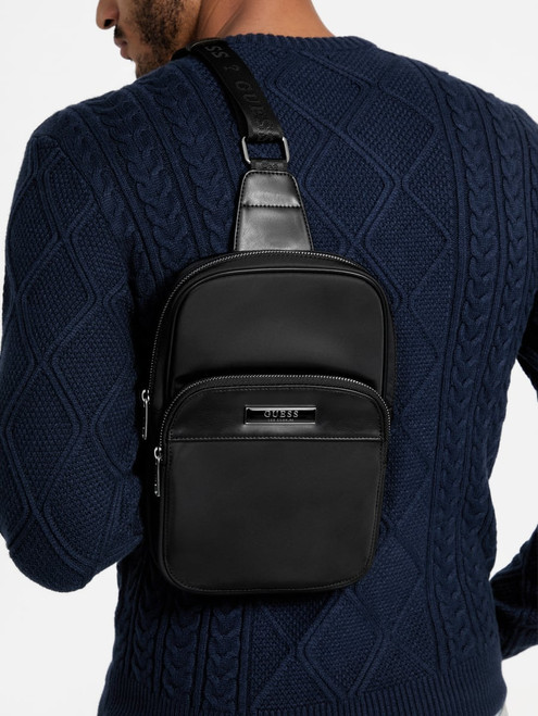 GUESS Nylon Sling Bag BLACK Image 1
