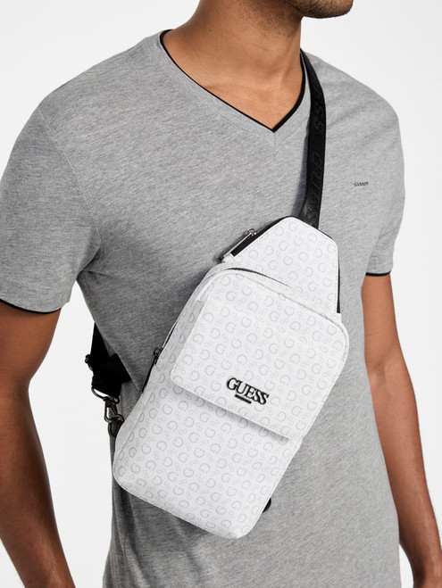 GUESS Gio Logo Men'S Sling Bag WHITE Image 1