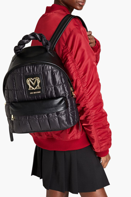 LOVE MOSCHINO Quilted shell backpack - Black