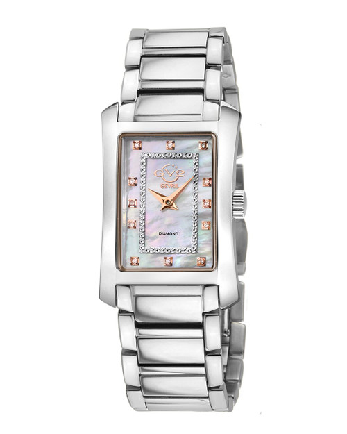 GV2 BY GEVRIL Women's Luino Rectangle Diamond Dial Bracelet Watch, 29.5mm
