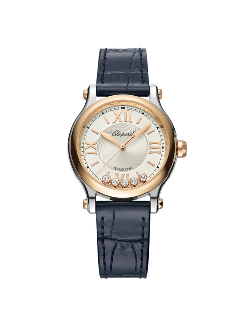CHOPARD  Happy Sport 33 Mm, Automatic, Ethical Rose Gold, Lucent Steel™, Diamonds