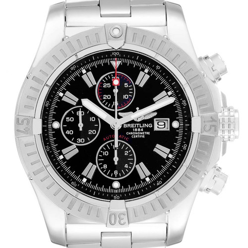 BREITLING Super Avenger Black Dial Chronograph Steel Mens Watch A13370 Image 1