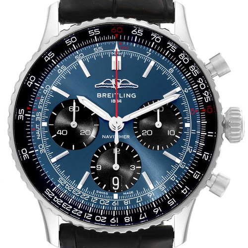 BREITLING Navitimer Chronograph 41 Blue Dial Steel Mens Watch Ab0139 Image 1