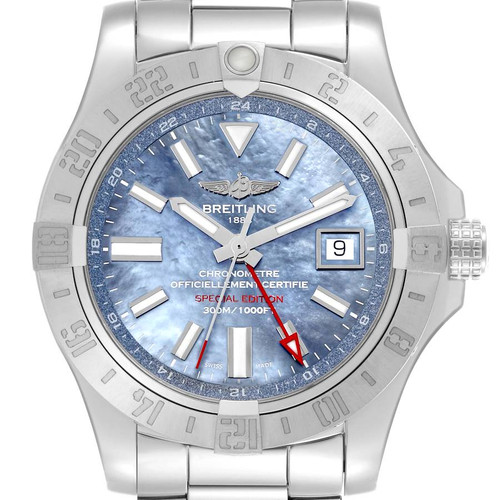 BREITLING Avenger Ii Gmt Blue Mop Dial Steel Mens Watch A32390 Image 1
