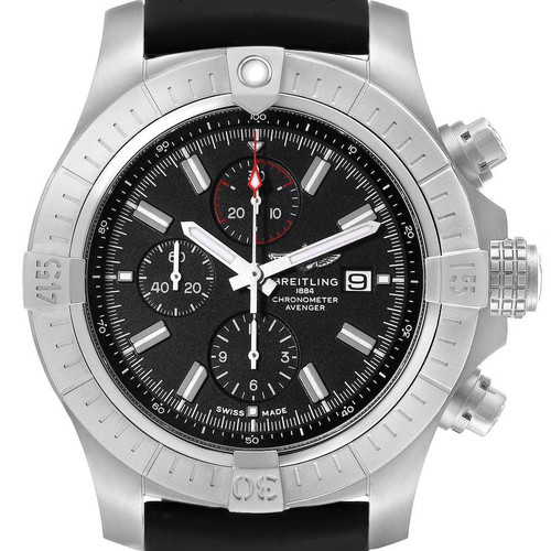 BREITLING Aeromarine Super Avenger Black Dial Steel Mens Watch A13375 Image 1