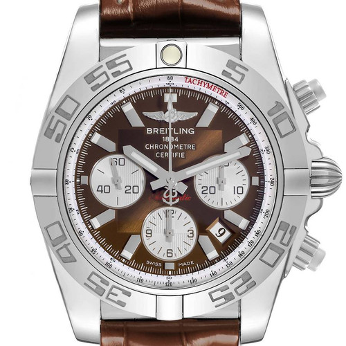 BREITLING Chronomat 44 Brown Dial Steel Mens Watch Ab01102 Image 1