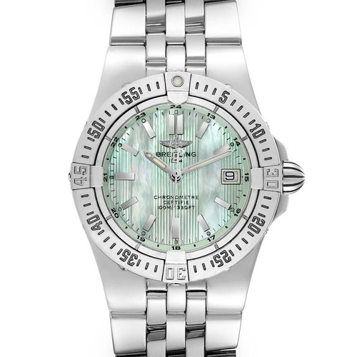BREITLING Starliner Green Mother Of Pearl Dial Steel Ladies Watch A71340 Image 1