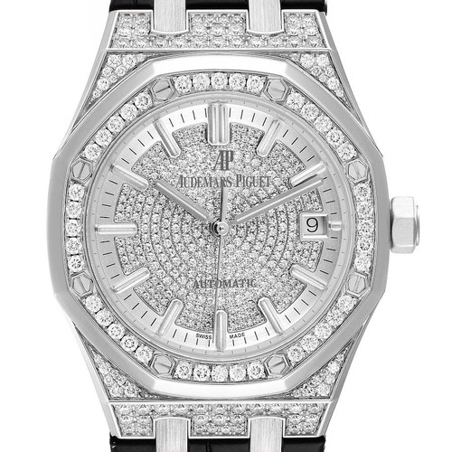 AUDEMARS PIGUET Royal Oak White Gold Diamond Mens Watch 15452Bc Image 1