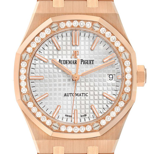 AUDEMARS PIGUET Royal Oak Rose Gold Silver Dial Watch 15451Or Image 1