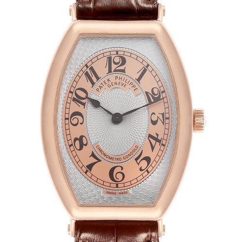PATEK PHILIPPE Gondolo Rose Gold Silver Dial Mens Watch 5098R 5098 Image 1
