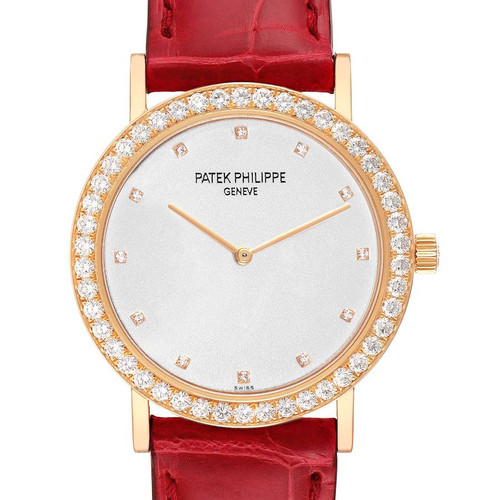 PATEK PHILIPPE Calatrava Rose Gold Silver Dial Diamond Mens Watch 5006 5006R Image 1 PATEK PHILIPPE Calatrava Rose Gold Silver Dial Diamond Mens Watch 5006 5006R Image 1