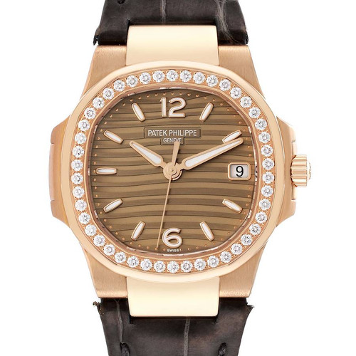 PATEK PHILIPPE Nautilus Rose Gold Diamond Bezel Ladies Watch 7010R 7010 Image 1 PATEK PHILIPPE Nautilus Rose Gold Diamond Bezel Ladies Watch 7010R 7010 Image 1