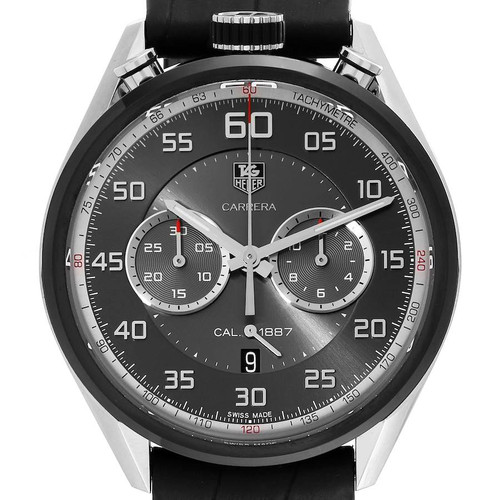 TAG HEUER Carrera Chronograph Gray Dial Steel Pvd Mens Watch Car2C12 Image 1