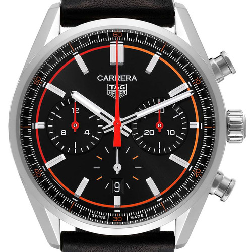 TAG HEUER Carrera Chronograph Black Dial Steel Mens Watch Cbn201C Image 1