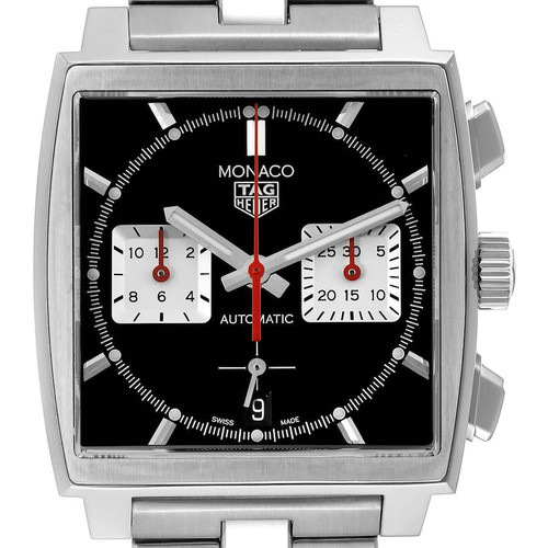 TAG HEUER Monaco Calibre 02 Black Dial Steel Mens Watch Cbl2113 Image 1