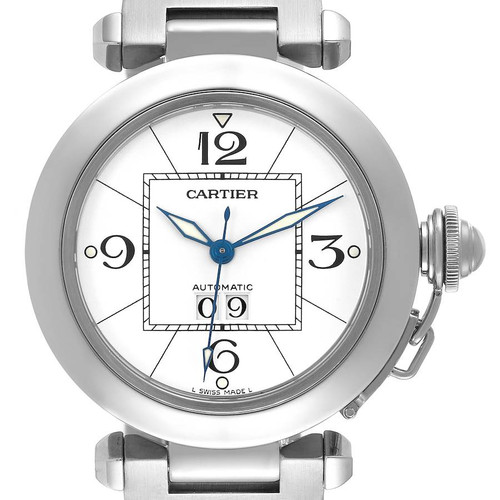 CARTIER Pasha C Big Date Midsize Steel Mens Watch W31055M7 Image 1