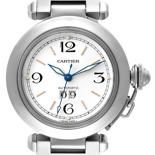 CARTIER Pasha C Midsize White Dial Steel Unisex Watch W31044M7 Image 1