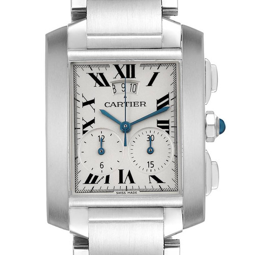 CARTIER Tank Francaise Chronograph Steel Mens Watch W51024Q3 Image 1