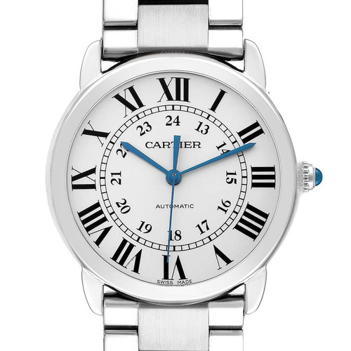 CARTIER Ronde Solo Silver Dial Steel Mens Watch Wsrn0012 Image 1