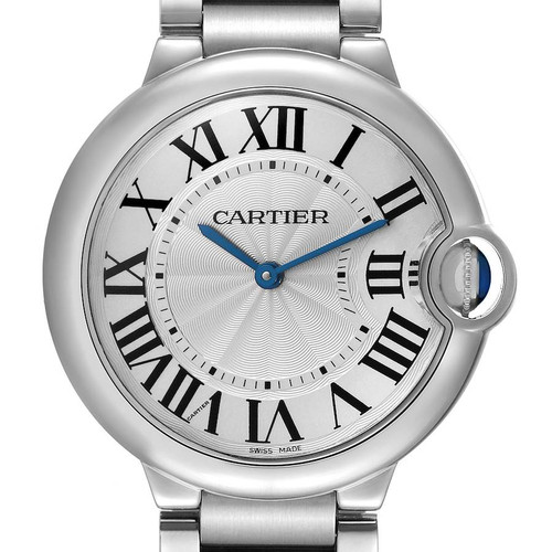 CARTIER Ballon Bleu 36Mm Silver Dial Steel Mens Watch W69011Z4 Image 1