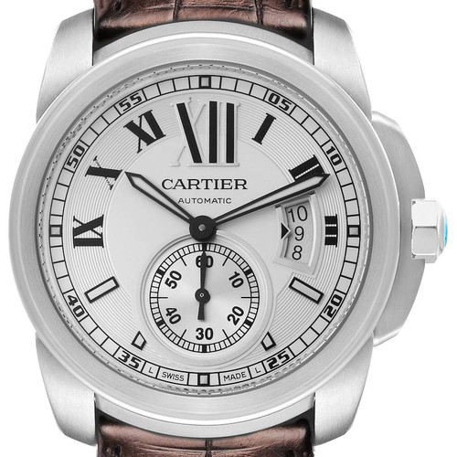 CARTIER Calibre Silver Dial Steel Automatic Mens Watch W7100037 Image 1