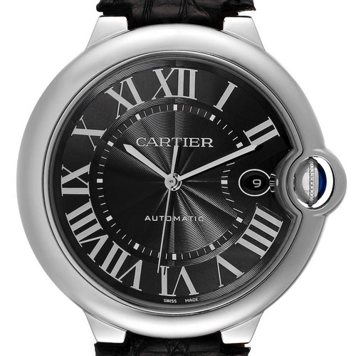 CARTIER Ballon Bleu 42Mm Black Dial Steel Mens Watch Wsbb0003 Image 1