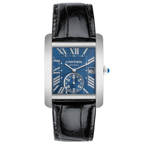 CARTIER Tank Mc Blue Dial Automatic Steel Mens Watch Wsta0010 Image 1