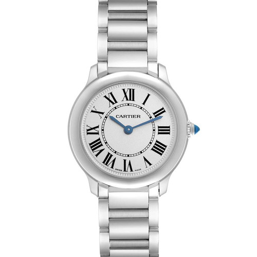 CARTIER Ronde Must Small Steel Quartz Ladies Watch Wsrn0033 Image 1