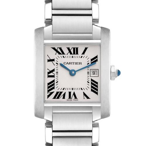 CARTIER Tank Francaise Midsize Silver Dial Steel Ladies Watch W51011Q3 Image 1