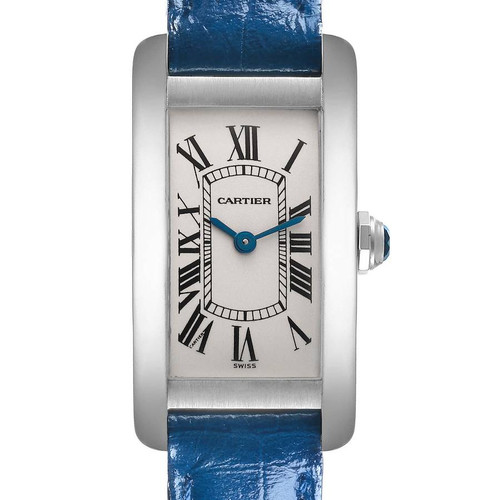 CARTIER Tank Americaine White Gold Silver Dial Ladies Watch W2601956 Image 1