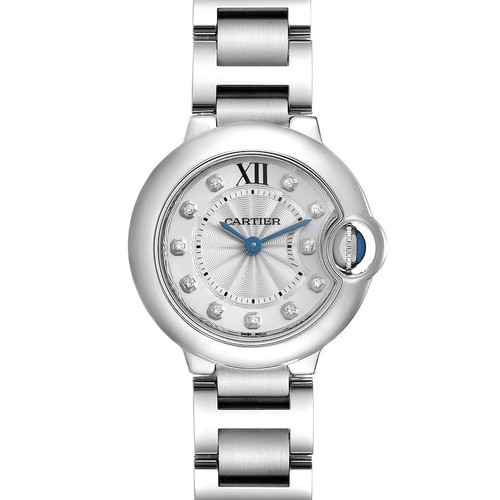 CARTIER Ballon Bleu Diamond Dial Steel Ladies Watch We902073 Image 1