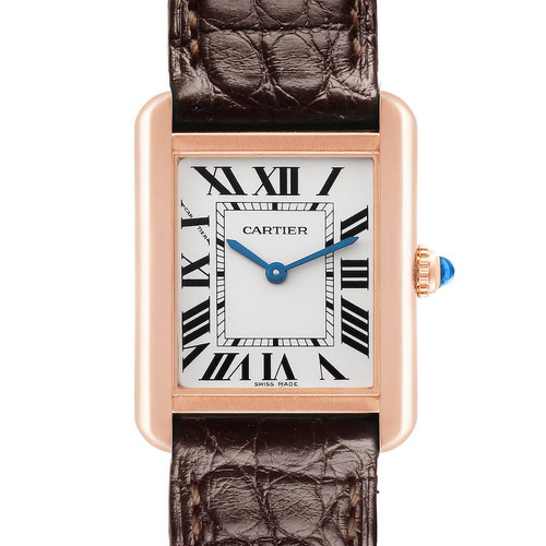 CARTIER Tank Solo Rose Gold Steel Silver Dial Ladies Watch W5200024 Image 1