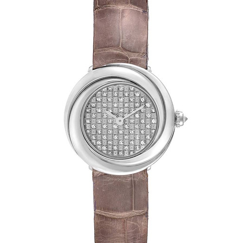 CARTIER Trinity White Gold Diamond Dial Ladies Watch Wg201156 Image 1