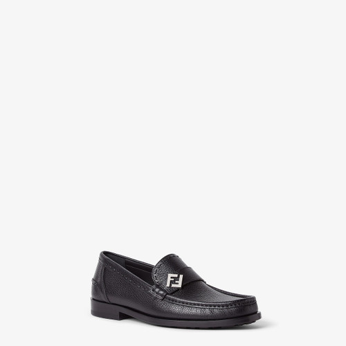 FENDI Ff Metal Moccasins Selleria Black Loafers