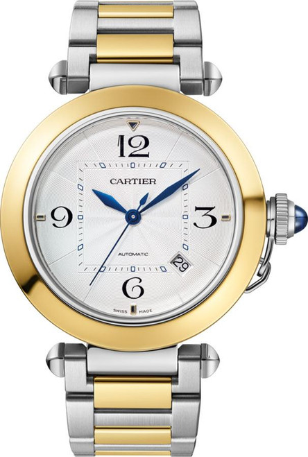 CARTIER Pasha Yellow Gold & Steel Automatic Men'S Watch W2Pa0009 Image 1