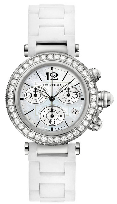 CARTIER Pasha Seatimer White Gold Women'S Watch Wj130003 Image 1