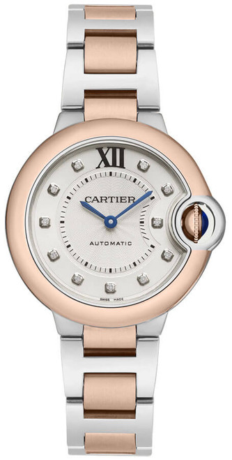 CARTIER Ballon Bleu 33Mm 18K Rose Gold & Steel Women'S Watch W3Bb0006 Image 1