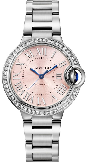 CARTIER Ballon Bleu Pink Roman Dial Ladies Watch W4Bb0037 Image 1