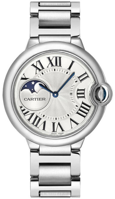 CARTIER Ballon Bleu Silver Dial Moon Phase Midsize Watch Wsbb0050 Image 1 CARTIER Ballon Bleu Silver Dial Moon Phase Midsize Watch Wsbb0050 Image 1