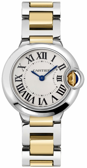 CARTIER Ballon Bleu 28Mm Gold & Steel Women'S Watch W69007Z3 Image 1