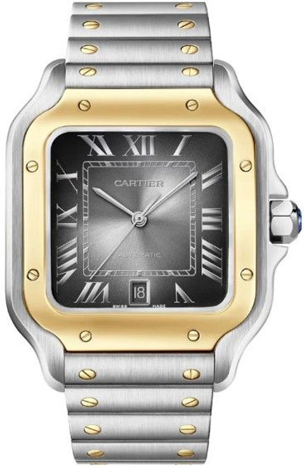 CARTIER Santos De Cartier Anthracite Grey Dial Men'S Watch W2Sa0030 Image 1