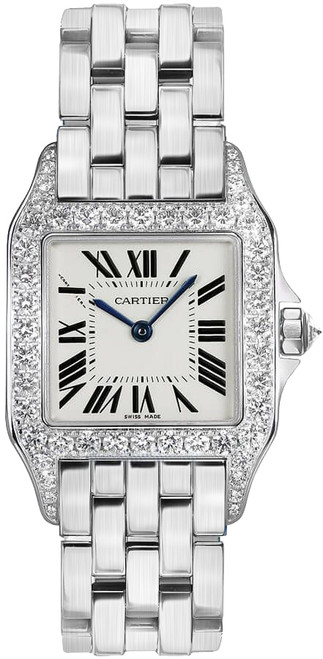 CARTIER Santos Demoiselle Solid 18K White Gold Women'S Watch Wf9004Y8 Image 1