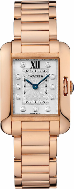 CARTIER Tank Anglaise Solid Rose Gold Petite Women'S Watch Wjta0004 Image 1