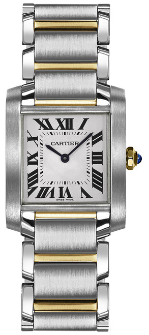 CARTIER Tank Francaise Two-Tone Silver Dial Women'S Watch W2Ta0003 Image 1