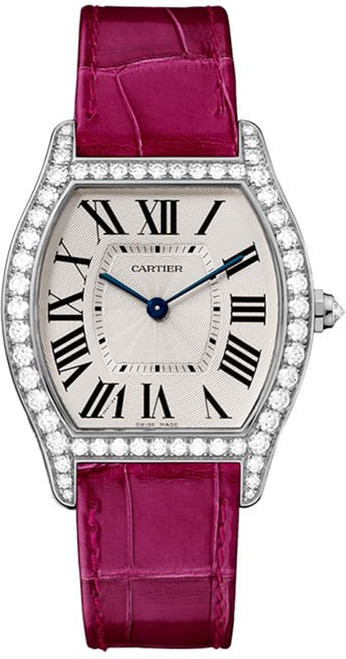 CARTIER Tortue 18K White Gold Diamond Bezel Women'S Watch Wa501009 Image 1