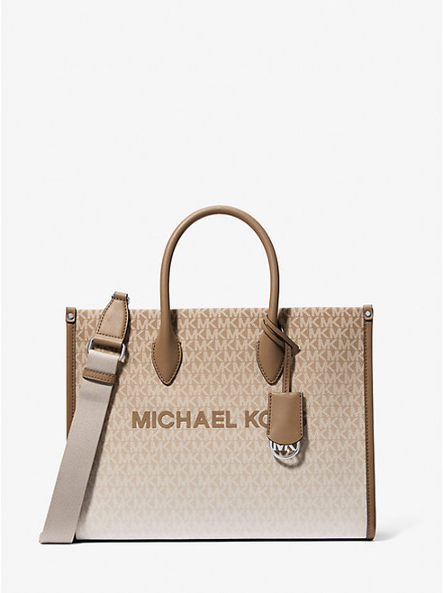 MICHAEL KORS Mirella Medium Ombré Logo Tote Bag HUSK Image 1