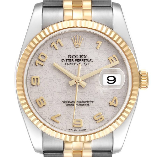 ROLEX Datejust Steel Yellow Gold Anniversary Dial Mens Watch 116233 Image 1