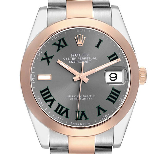 ROLEX Datejust 41 Steel Rose Gold Wimbledon Mens Watch 126301 Image 1